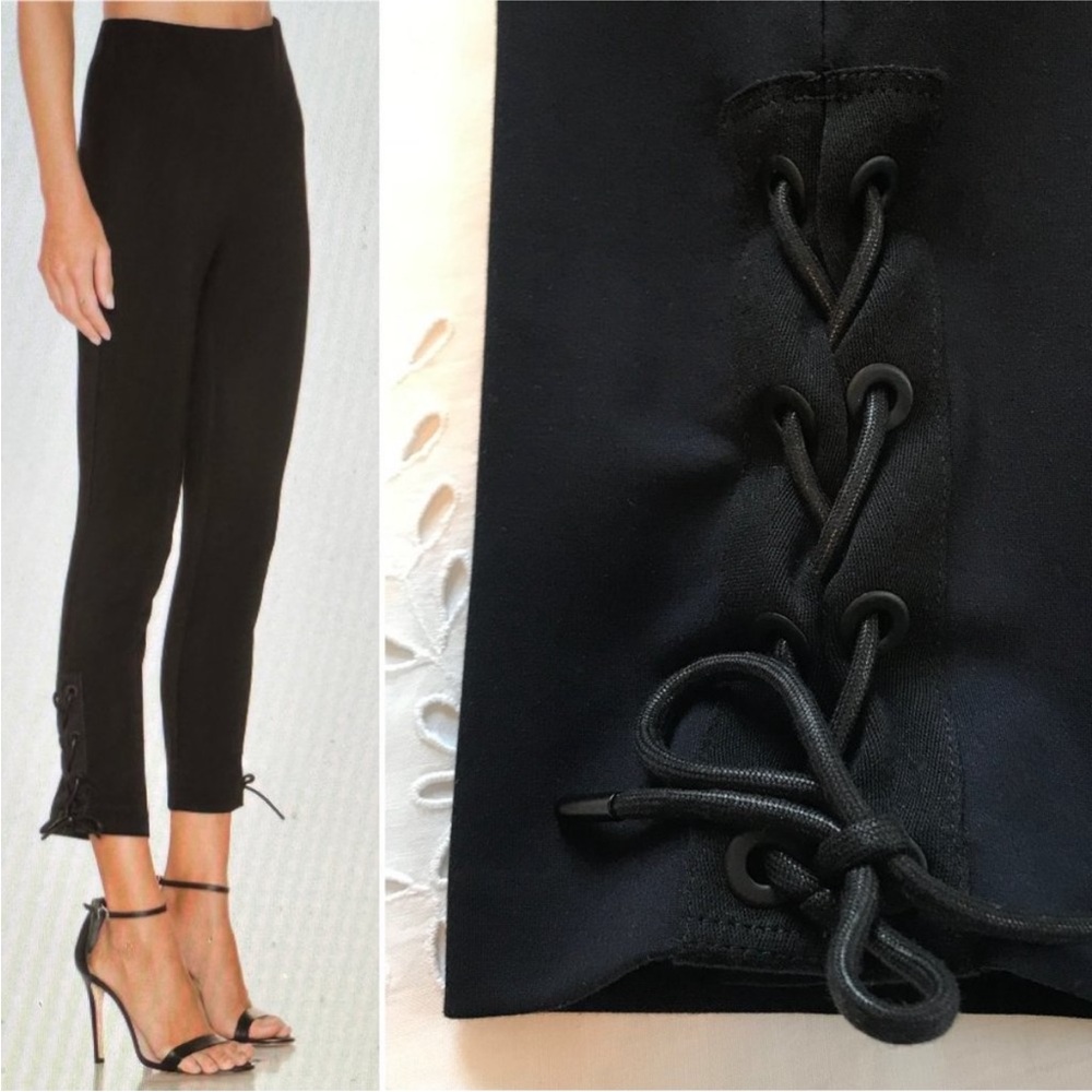Rag & Bone Simone Pants Cropped Lace-Up Size 8 Skinny Stretch Leggings EUC